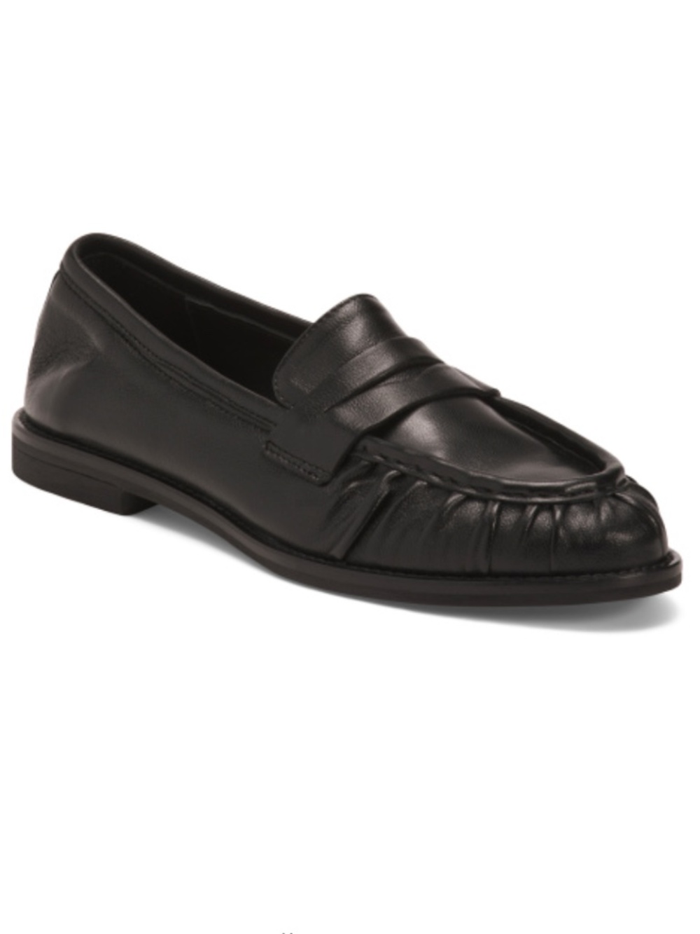 NWT Made In Italy Nappa Leather Stitched Toe Box Penny Loafers With Lining